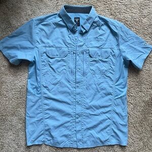 Kuhl Stealth Men’s Button Down Shirt Size Small Gorp Summer Outdoor Casual Blue